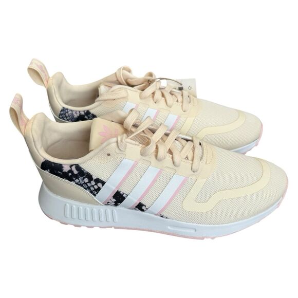 Adidas Women's Multix‎ Snakeskin Ecru Tint Pink White Shoes HR1216 Size 9 - Picture 1 of 9
